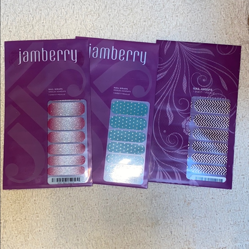 3 full sheets of Jamberry Nail Wraps New!
